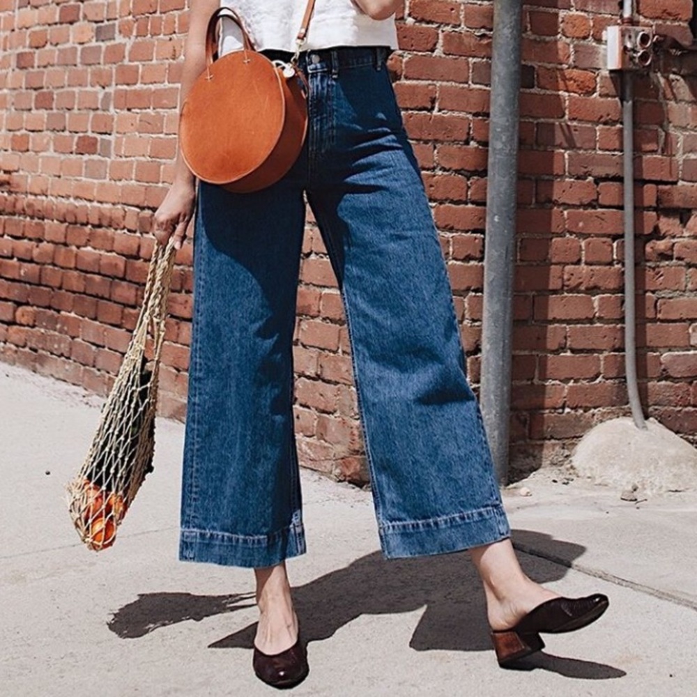 Everlane The Wide Leg Jean in Medium Indigo